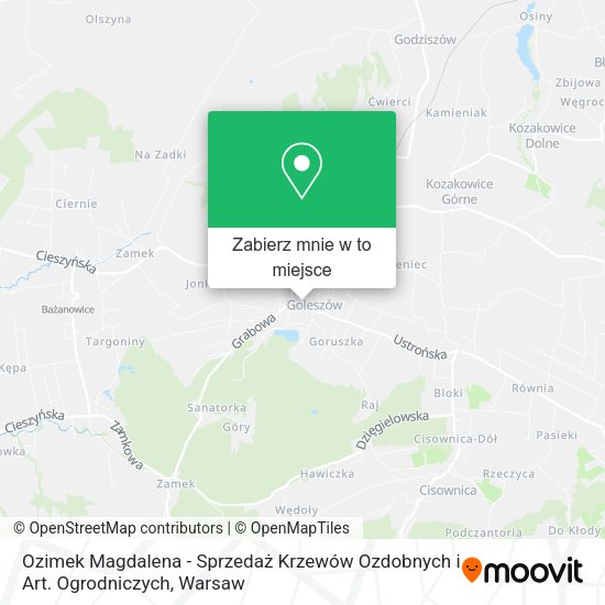 Mapa Ozimek Magdalena - Sprzedaż Krzewów Ozdobnych i Art. Ogrodniczych