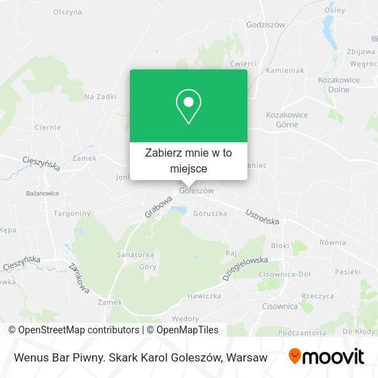 Mapa Wenus Bar Piwny. Skark Karol Goleszów