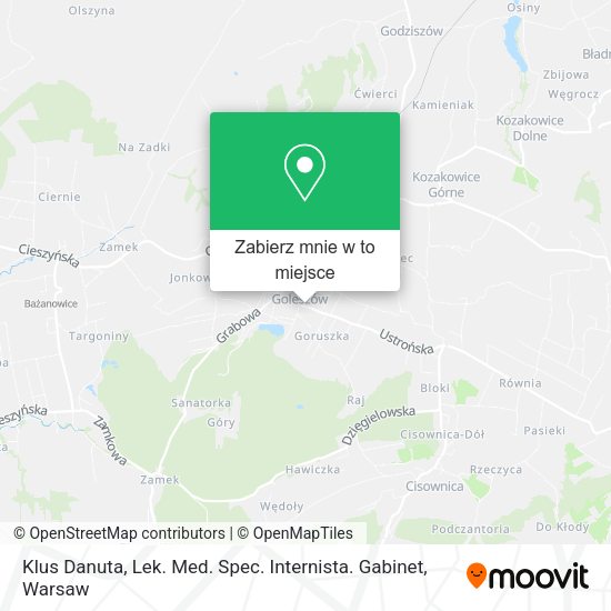Mapa Klus Danuta, Lek. Med. Spec. Internista. Gabinet