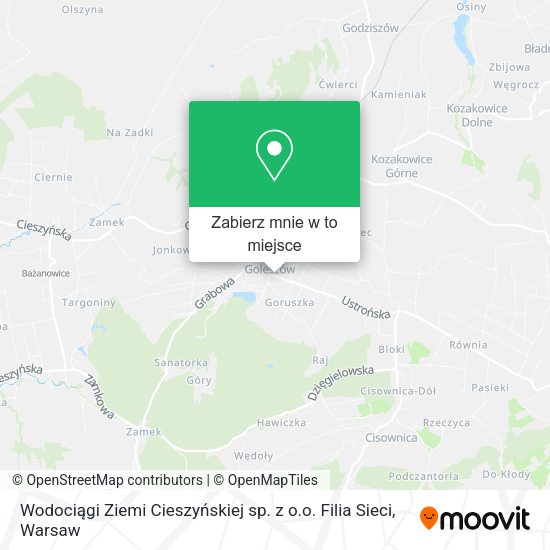 Mapa Wodociągi Ziemi Cieszyńskiej sp. z o.o. Filia Sieci