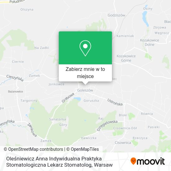 Mapa Oleśniewicz Anna Indywidualna Praktyka Stomatologiczna Lekarz Stomatolog