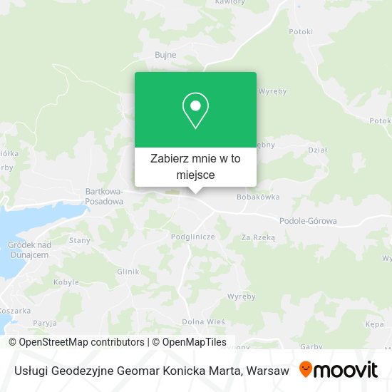 Mapa Usługi Geodezyjne Geomar Konicka Marta