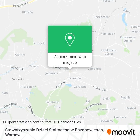 Mapa Stowarzyszenie Dzieci Stalmacha w Bażanowicach