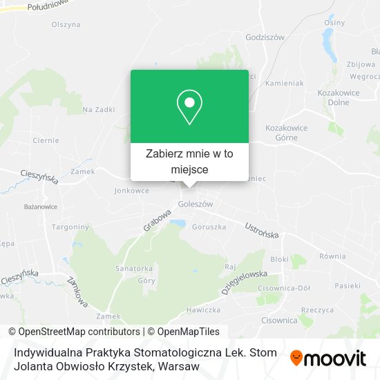 Mapa Indywidualna Praktyka Stomatologiczna Lek. Stom Jolanta Obwiosło Krzystek