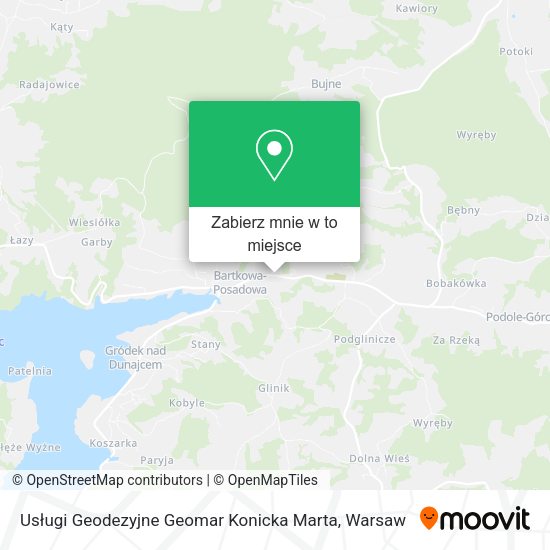 Mapa Usługi Geodezyjne Geomar Konicka Marta