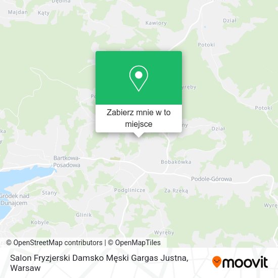 Mapa Salon Fryzjerski Damsko Męski Gargas Justna