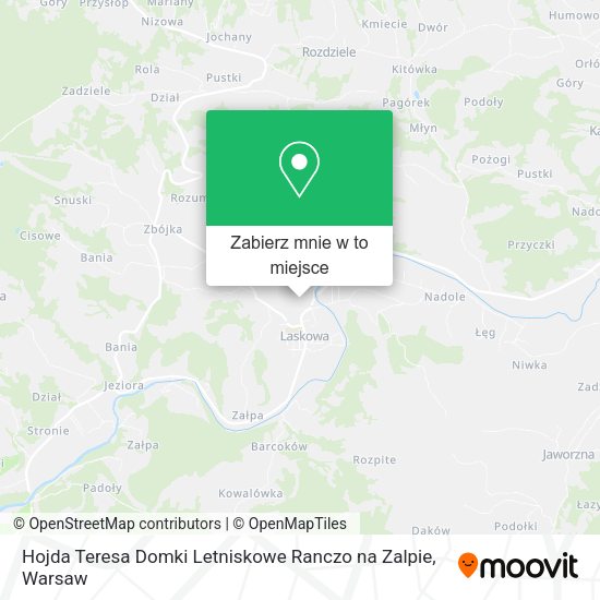 Mapa Hojda Teresa Domki Letniskowe Ranczo na Zalpie