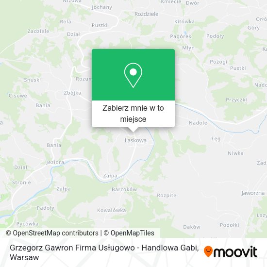 Mapa Grzegorz Gawron Firma Usługowo - Handlowa Gabi