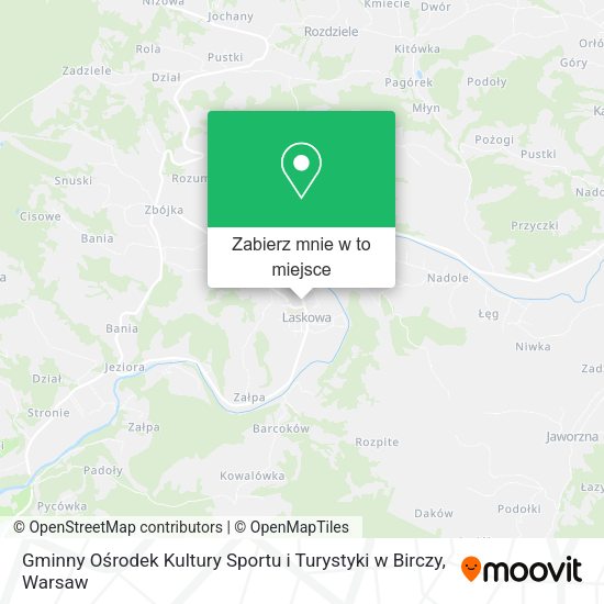 Mapa Gminny Ośrodek Kultury Sportu i Turystyki w Birczy