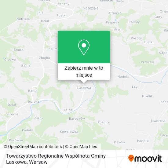 Mapa Towarzystwo Regionalne Wspólnota Gminy Laskowa