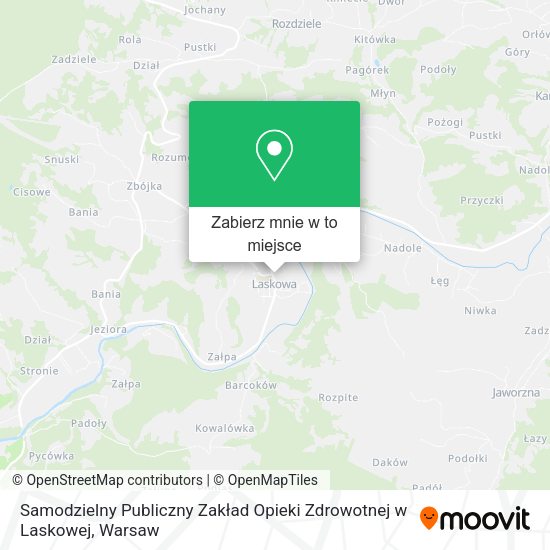 Mapa Samodzielny Publiczny Zakład Opieki Zdrowotnej w Laskowej