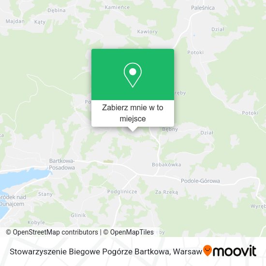 Mapa Stowarzyszenie Biegowe Pogórze Bartkowa