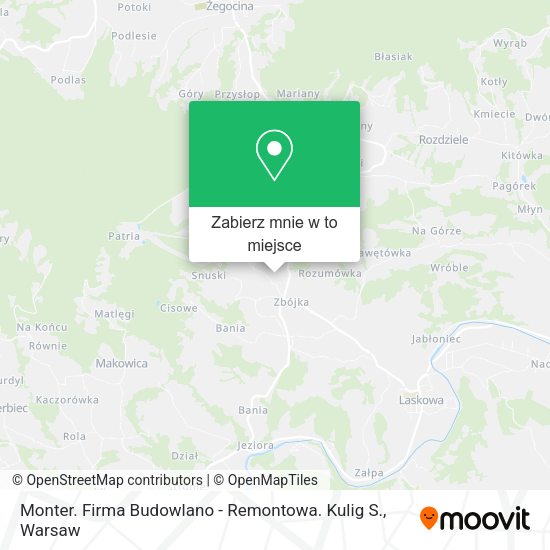 Mapa Monter. Firma Budowlano - Remontowa. Kulig S.