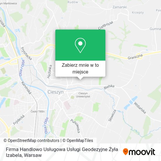 Mapa Firma Handlowo Usługowa Usługi Geodezyjne Żyła Izabela