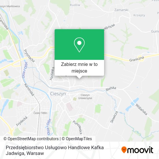 Mapa Przedsiębiorstwo Usługowo Handlowe Kafka Jadwiga