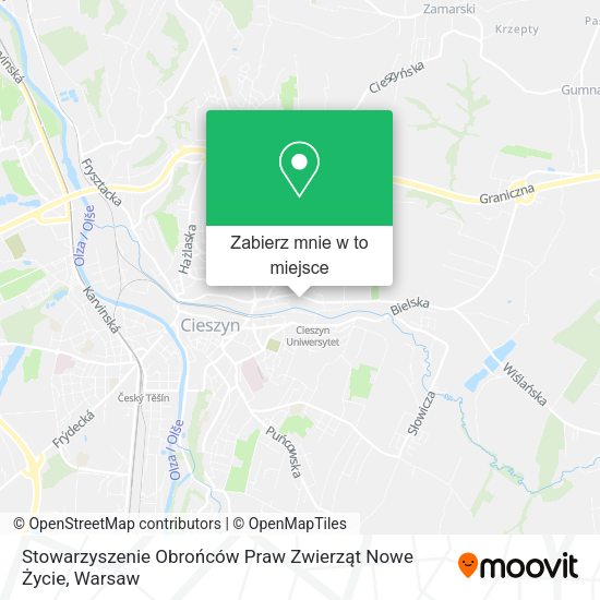 Mapa Stowarzyszenie Obrońców Praw Zwierząt Nowe Życie