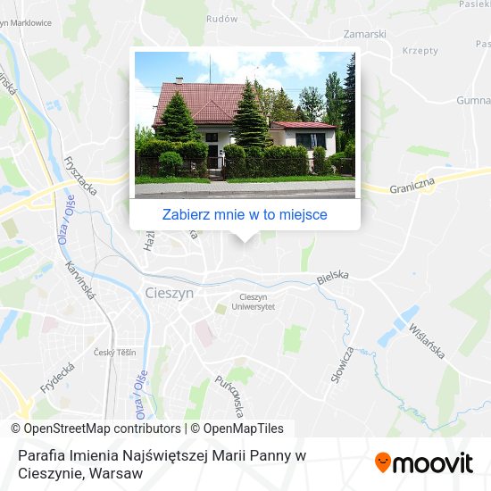 Mapa Parafia Imienia Najświętszej Marii Panny w Cieszynie