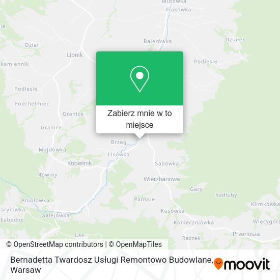 Mapa Bernadetta Twardosz Usługi Remontowo Budowlane