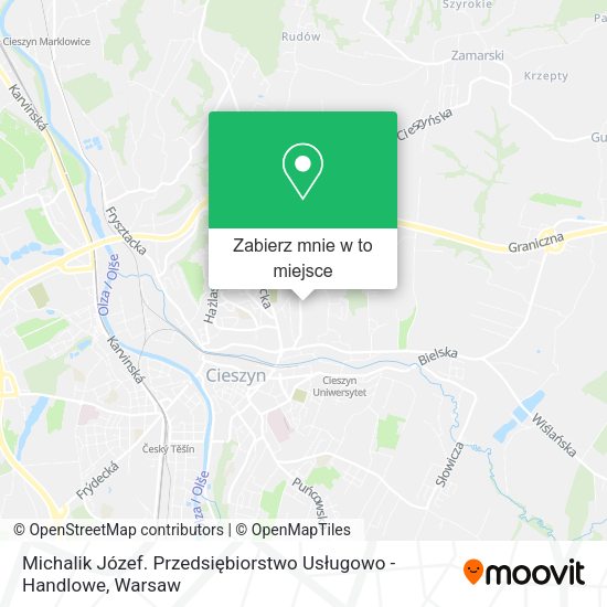 Mapa Michalik Józef. Przedsiębiorstwo Usługowo - Handlowe