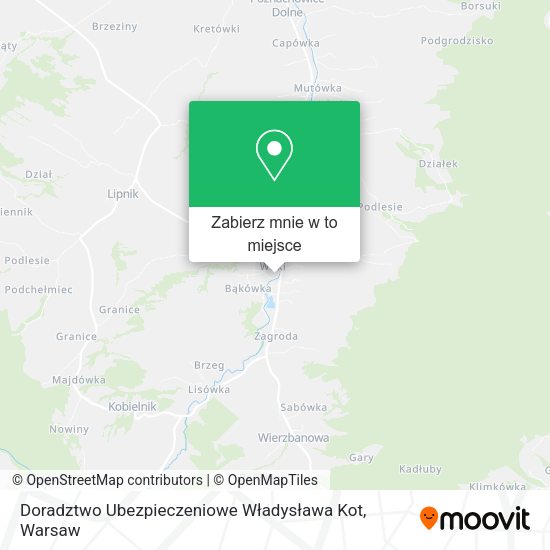 Mapa Doradztwo Ubezpieczeniowe Władysława Kot