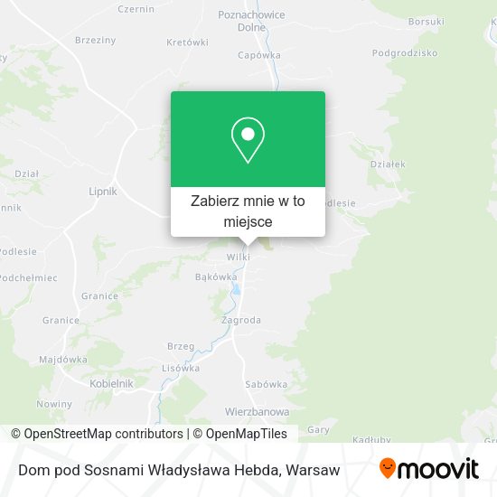 Mapa Dom pod Sosnami Władysława Hebda