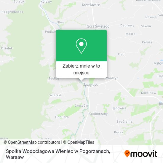 Mapa Spolka Wodociagowa Wieniec w Pogorzanach