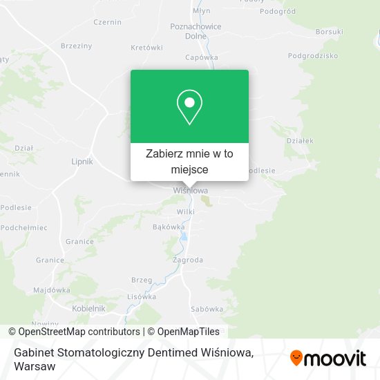 Mapa Gabinet Stomatologiczny Dentimed Wiśniowa