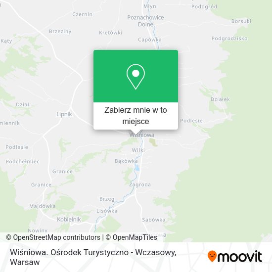 Mapa Wiśniowa. Ośrodek Turystyczno - Wczasowy