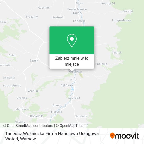 Mapa Tadeusz Woźniczka Firma Handlowo Usługowa Wotad