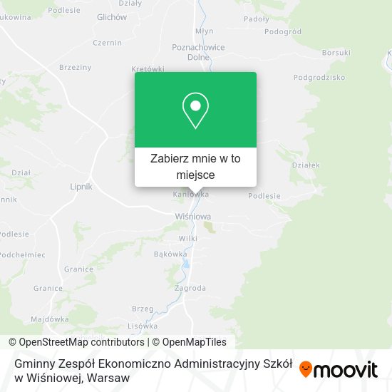 Mapa Gminny Zespół Ekonomiczno Administracyjny Szkół w Wiśniowej