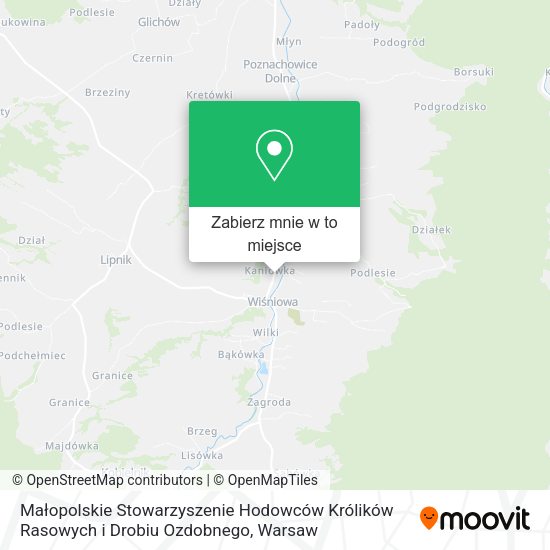 Mapa Małopolskie Stowarzyszenie Hodowców Królików Rasowych i Drobiu Ozdobnego