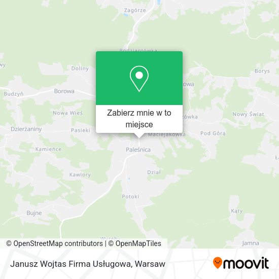 Mapa Janusz Wojtas Firma Usługowa