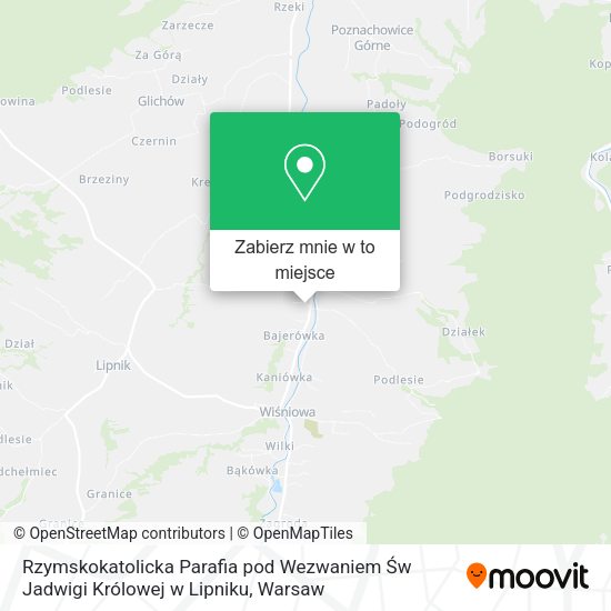 Mapa Rzymskokatolicka Parafia pod Wezwaniem Św Jadwigi Królowej w Lipniku