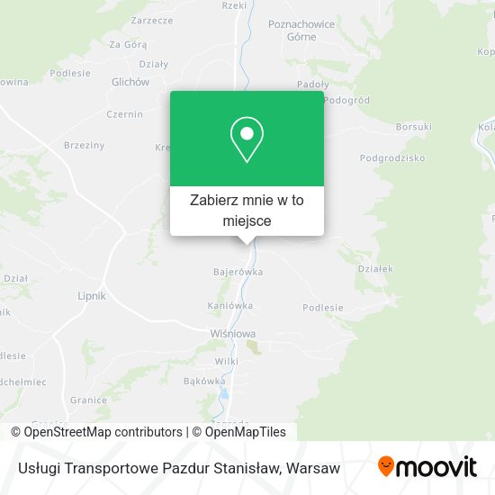 Mapa Usługi Transportowe Pazdur Stanisław