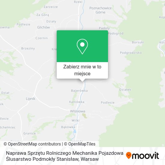 Mapa Naprawa Sprzętu Rolniczego Mechanika Pojazdowa Ślusarstwo Podmokły Stanisław