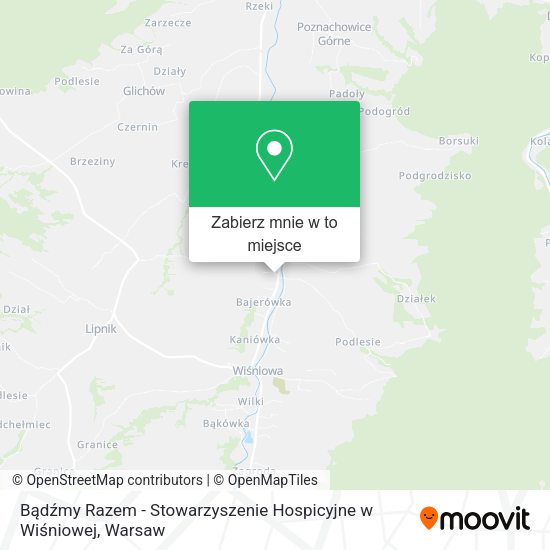 Mapa Bądźmy Razem - Stowarzyszenie Hospicyjne w Wiśniowej