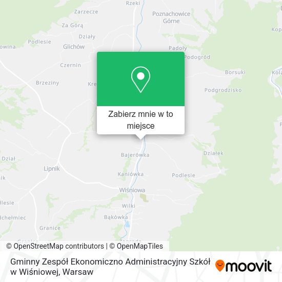 Mapa Gminny Zespół Ekonomiczno Administracyjny Szkół w Wiśniowej