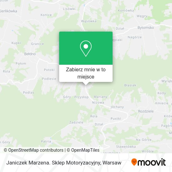 Mapa Janiczek Marzena. Sklep Motoryzacyjny