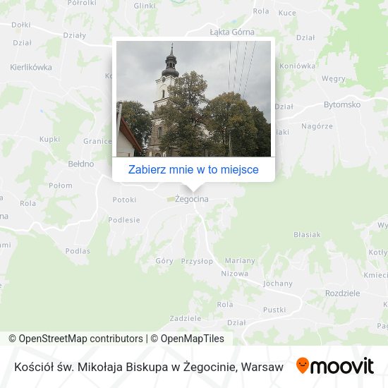 Mapa Kościół św. Mikołaja Biskupa w Żegocinie