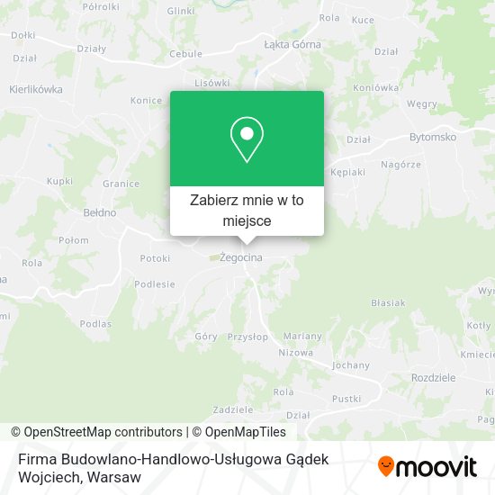 Mapa Firma Budowlano-Handlowo-Usługowa Gądek Wojciech