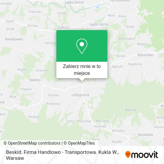 Mapa Beskid. Firma Handlowo - Transportowa. Kukla W.