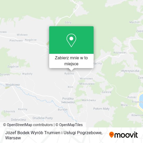 Mapa Józef Bodek Wyrób Trumien i Usługi Pogrzebowe