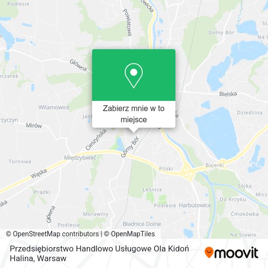 Mapa Przedsiębiorstwo Handlowo Usługowe Ola Kidoń Halina