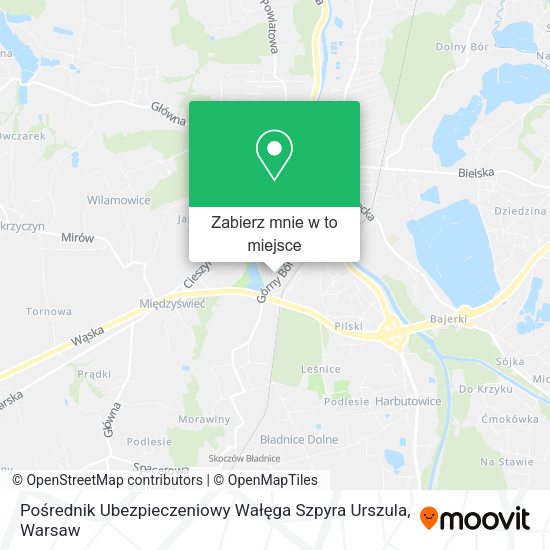 Mapa Pośrednik Ubezpieczeniowy Wałęga Szpyra Urszula