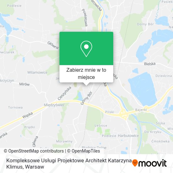 Mapa Kompleksowe Usługi Projektowe Architekt Katarzyna Klimus