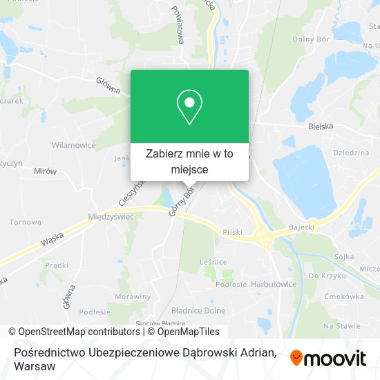 Mapa Pośrednictwo Ubezpieczeniowe Dąbrowski Adrian