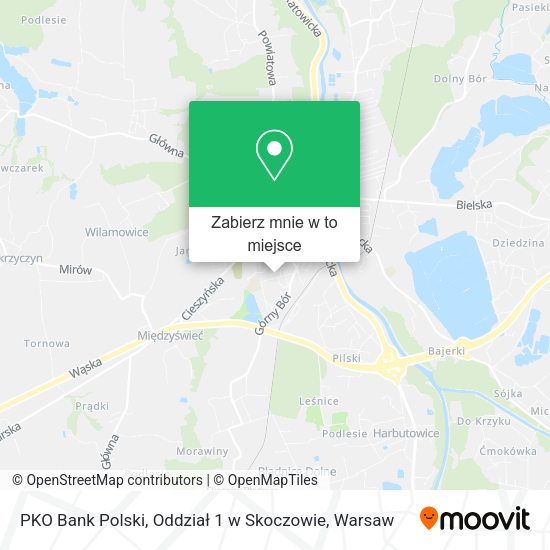 Mapa PKO Bank Polski, Oddział 1 w Skoczowie