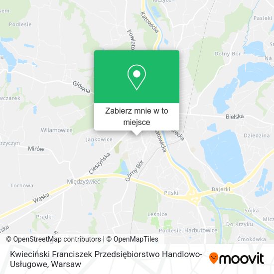 Mapa Kwieciński Franciszek Przedsiębiorstwo Handlowo-Usługowe