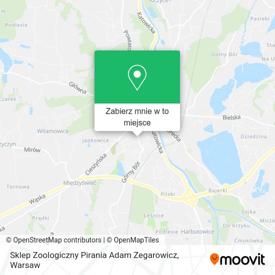 Mapa Sklep Zoologiczny Pirania Adam Zegarowicz