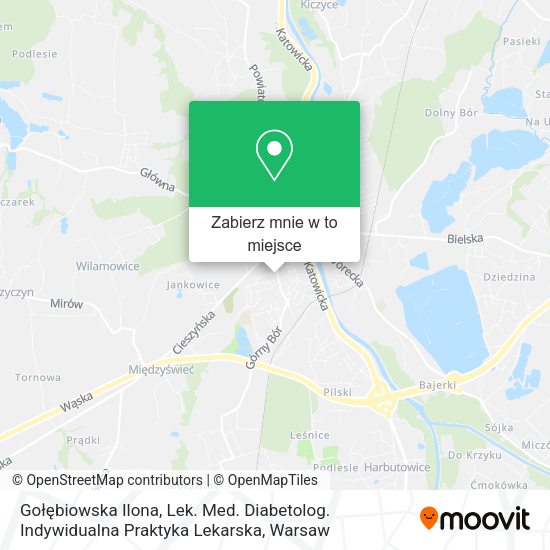 Mapa Gołębiowska Ilona, Lek. Med. Diabetolog. Indywidualna Praktyka Lekarska